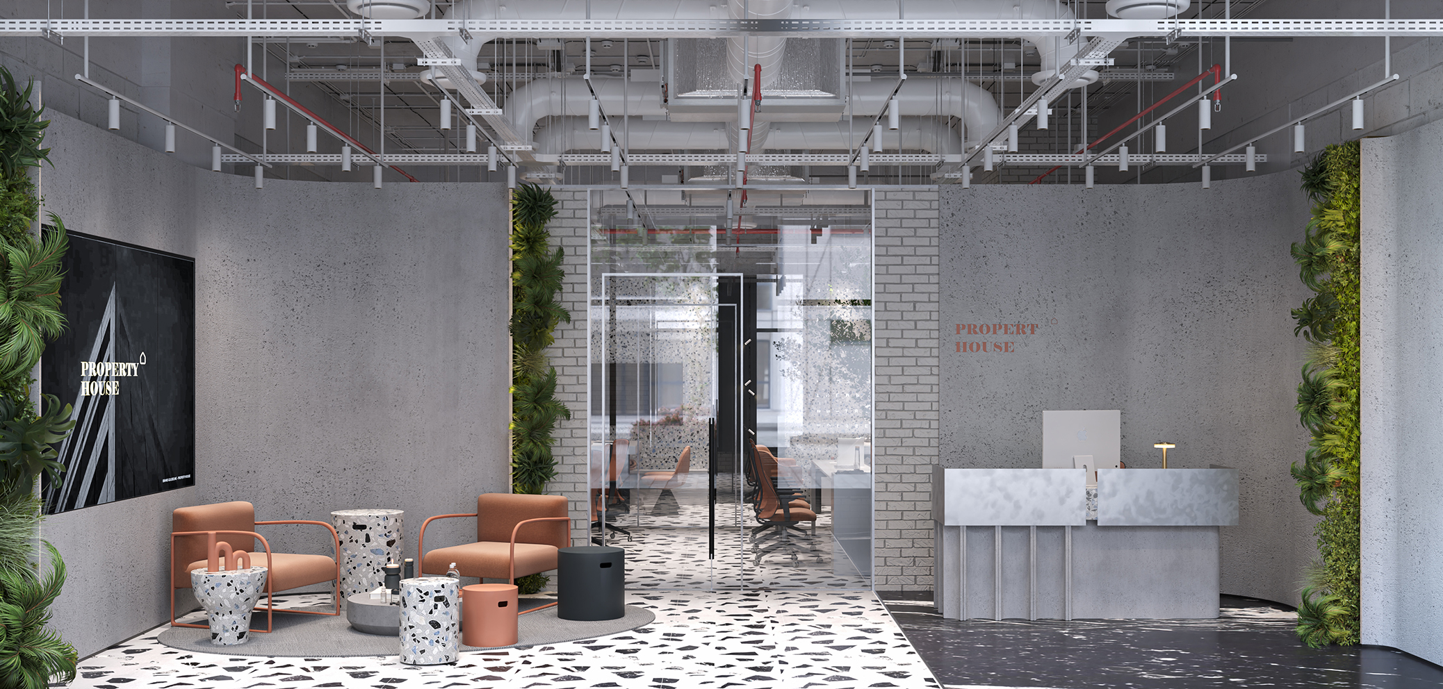 Reception Area – Modern Welcome Desk with Elegant Ambience
